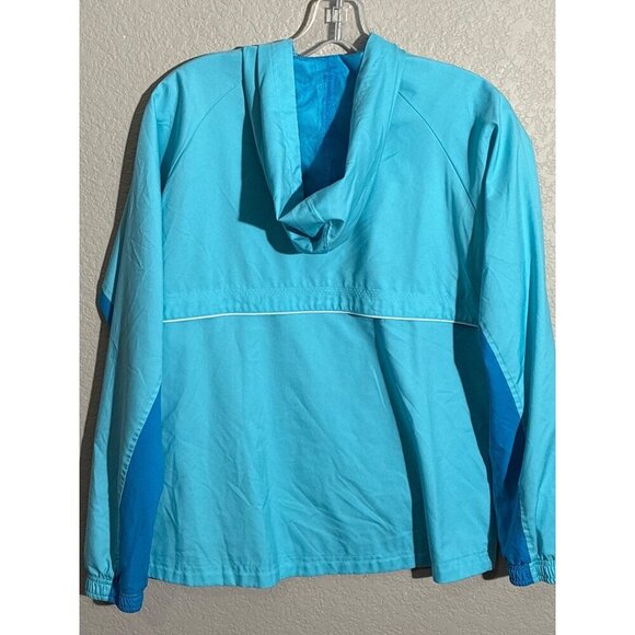 Reebok Womens Lightweight Blue Full-Zip Hooded Jacket With Elastic Cuffs Size S - Picture 2 of 11